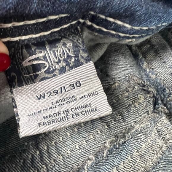 Silver Berkley Flap Low-Rise Straight Leg Jeans W29/L30 - Picture 6 of 10